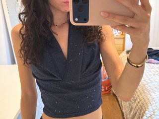 Top fiesta Shein azul brillante