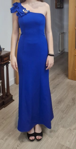 Vestido fiesta largo azul Veneno en la piel T36