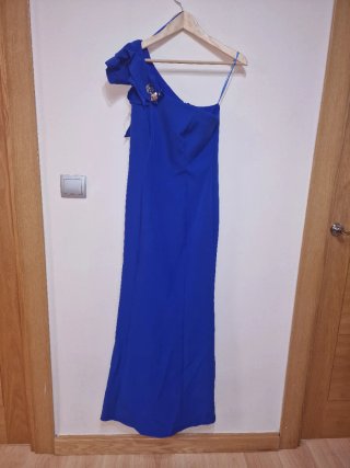Vestido fiesta largo azul Veneno en la piel T36