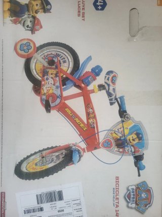 Bicicleta Infantil Paw Patrol Roja