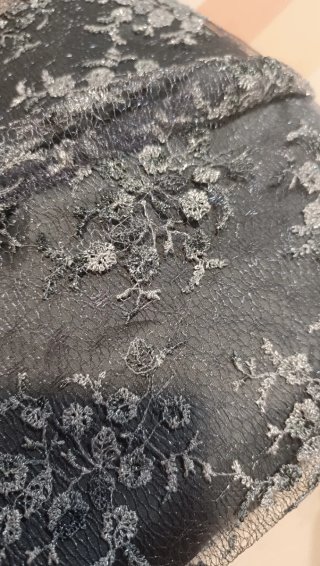 Vestido fiesta encaje gris Tapioca