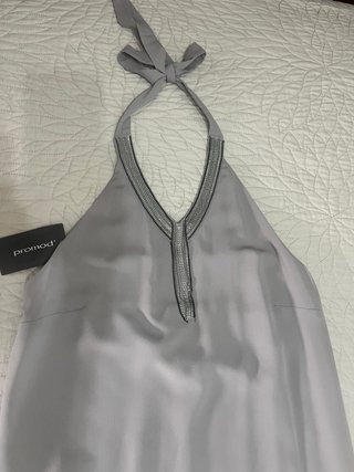 Vestido gris Promod con pedrería