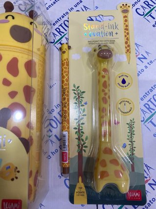 Legami astuccio e 2 penne giraffa