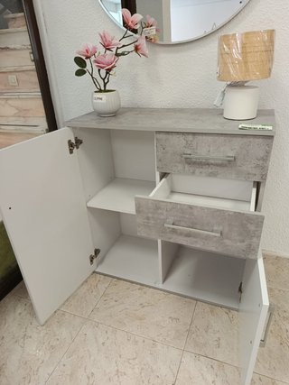 Cómoda Aparador 80x82cm 2 Puertas y 2 Cajones