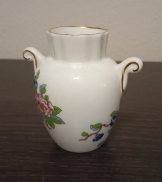 HERMOSO JARRÓN PEQUEÑO DE PORCELANA FINA, AYNSLEY