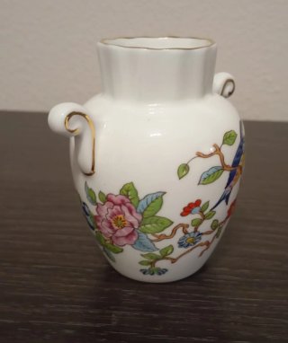 HERMOSO JARRÓN PEQUEÑO DE PORCELANA FINA, AYNSLEY
