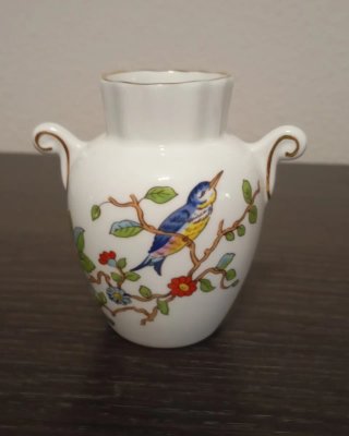 HERMOSO JARRÓN PEQUEÑO DE PORCELANA FINA, AYNSLEY