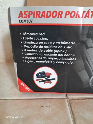 Aspirador Portátil Aspilite 100W Coche