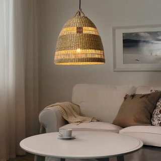 Lámpara IKEA Torared Mimbre + Montura Techo