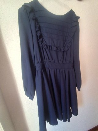 Vestido azul estilo retro