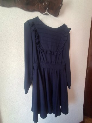 Vestido azul estilo retro