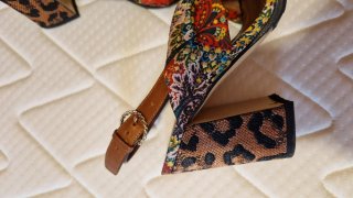 Sandalias Etro Cuero y Satén Multicolor