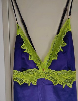 Vestido Lencero Morado y Verde