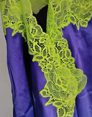 Vestido Lencero Morado y Verde