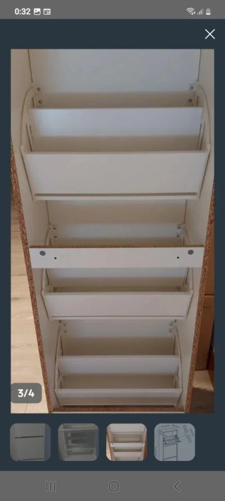 Zapatero blanco de 3 baldas