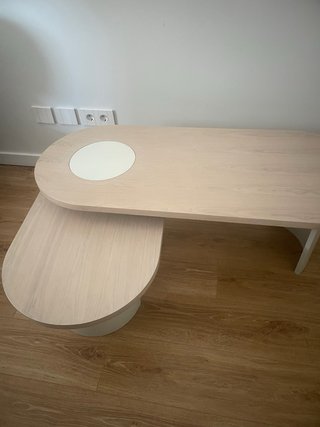 Mesa de centro ovalada rotativa
