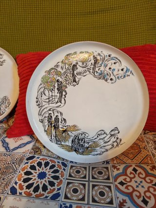 Coppia piatti ceramica Enzo Babini anni 70/80