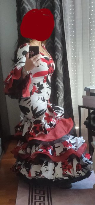 Vestido Flamenca volantes algodón y organdí