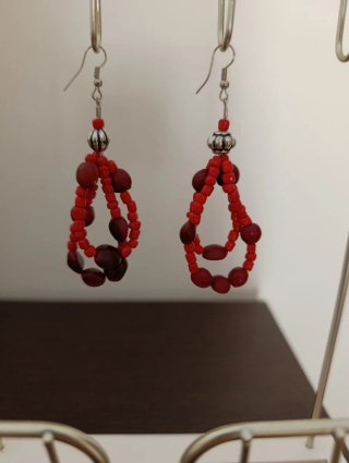 Pendientes largos hechos a mano