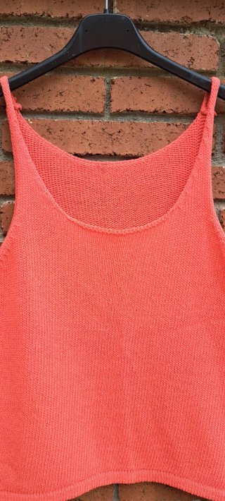 Top coral de punto talla única