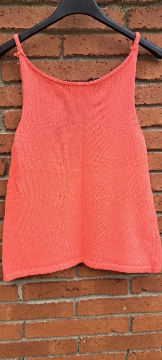 Top coral de punto talla única