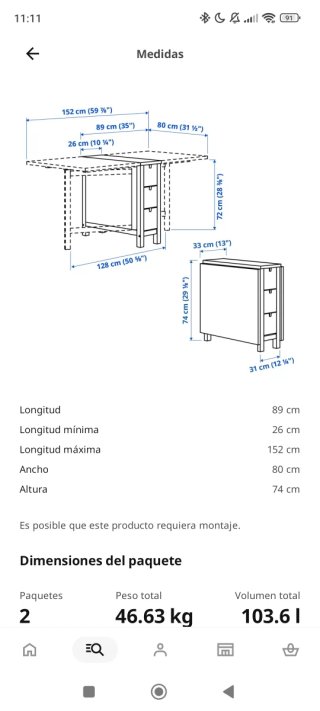 Mesa Cocina Ikea Norden Blanca