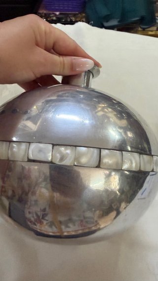 Jarrón Decorativo Esfera Plata