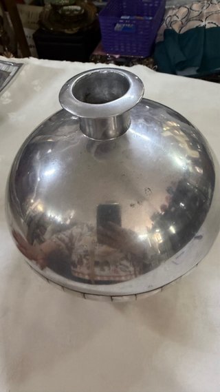 Jarrón Decorativo Esfera Plata
