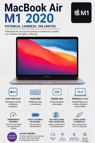 MacBook Air M1. 2020 – 16GB RAM / 500GB S int_1087