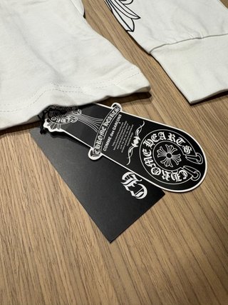 Maglietta Chrome Hearts Bianca Manica Lunga