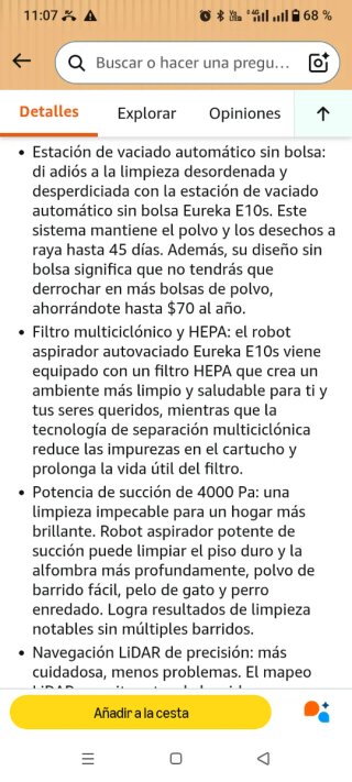 Robot Aspirador Eureka con Estación