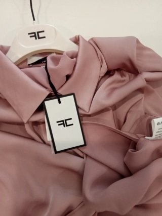 Elisabetta Franchi Camicia Raso Rosa M
