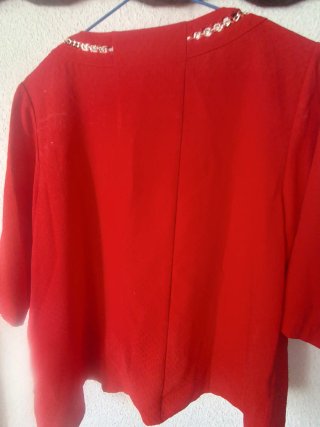 Blusa CORTEFIEL roja cadena XL