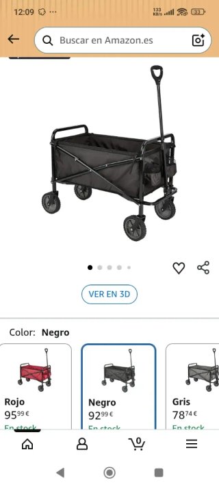 Carro de playa plegable Amazon Basics