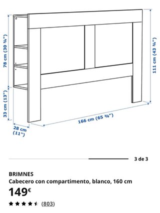 Cabecero Brimnes Compartimento Blanco