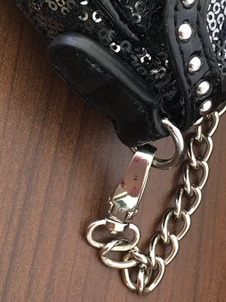 Mini pochette Roccobarocco paillettes oro nero