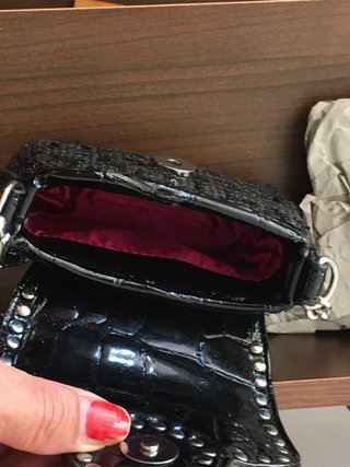 Mini pochette Roccobarocco paillettes oro nero