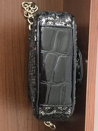 Mini pochette Roccobarocco paillettes oro nero