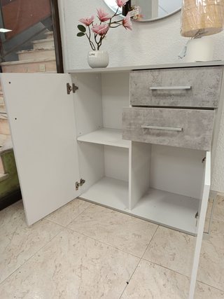 Cómoda Aparador 80x82cm 2 Puertas y 2 Cajones