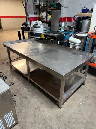 Mesa de acero BAJA industrial 190x90x65cm