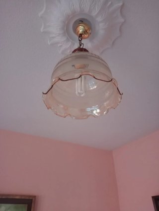 Lámpara colgante cristal y metal