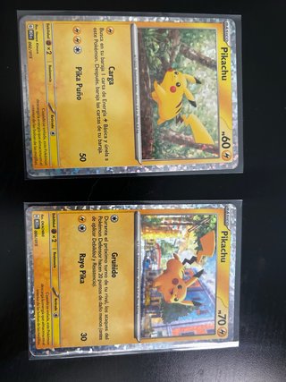 2 Cartas Pokémon Pikachu (Español)