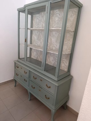 Vitrina antigua madera y cristal