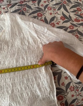 Blusa blanca manga larga, de algodón fresquita