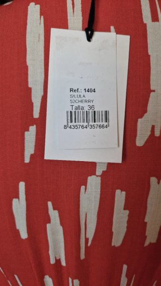 Vestido camisero estampado naranja y blanco