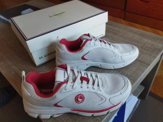 Zapatillas El Ganso Piel Blanca y Roja Talla 43
