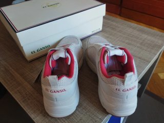 Zapatillas El Ganso Piel Blanca y Roja Talla 43