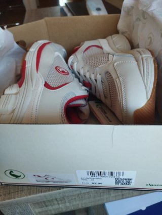 Zapatillas El Ganso Piel Blanca y Roja Talla 43