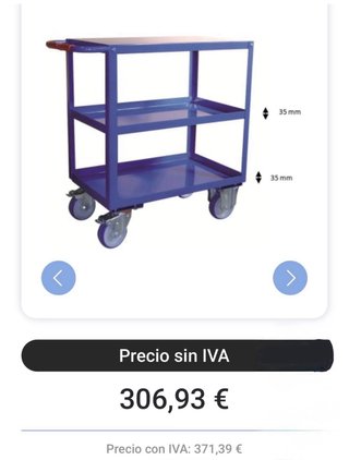 Carro porta-herramientas azul 3 niveles