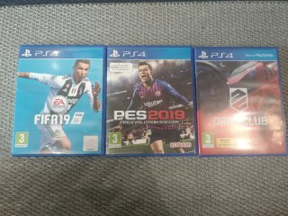Lote 3 juegos PS4: FIFA19, PES2019, Driveclub